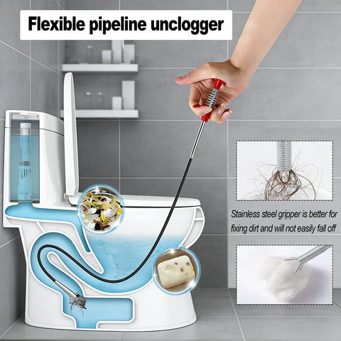 Flexible 4 Claw Grabber Reacher Tool For Easy Litter Pick Up And Plumbing Jobs 24 Inch Bendable Hose Reach Assist For Home Sinks Drains Toilet And Other Hard To Reach Nooks