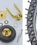 Heavy Duty 10 Inch Rubber Caster Wheels For Furniture And Carts components, including knobby tread, bearings, and brackets