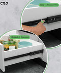 Soft Close Drawer Slides Full Extension Ball Bearing 100 Lb Capacity for filing cabinets and dressers, shown in kitchen use.