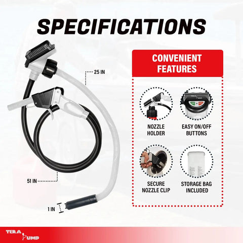Grab And Go Cordless Fuel Transfer Pump Featuring Auto Stop Safety And Comfort Grip 4 Gpm Portable Gas Pump with nozzle holder and secure clip.