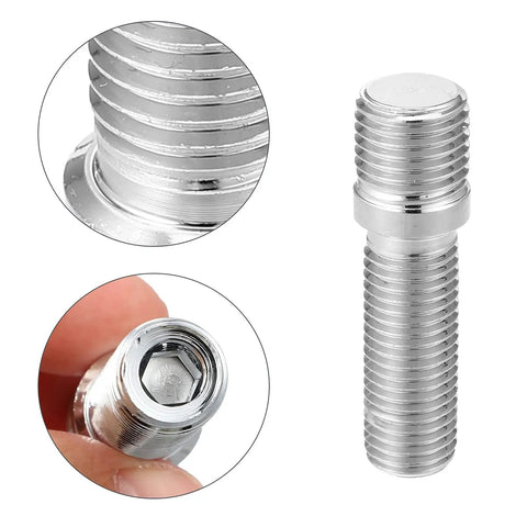 Upgrade Your Ride With Chrome Steel Wheel Stud Conversion Kit M14x1.5 To M12x1.5 50mm Length For Audi TT A3 A4 A6 Q5 Fixing Loose Fit And Ensuring Rock Solid Stability For Smooth Safe Driving 20 Pieces In Silver Tone