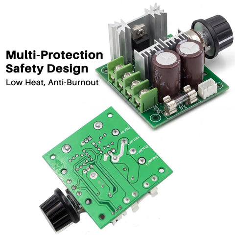Beefy PWM DC Brushed Motor Speed Controller For 12V To 40V Systems With 8A Rated And 10A Peak, 400W Capacity, circuit board