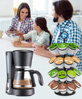 Family enjoying coffee with Super Handy 36 Pod K Cup Organizer That Spins 360 Degrees Detachable Coffee Pod Holder on countertop