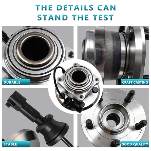 Collage of Rear Wheel Bearing Hub Assembly 512440 for Chevrolet Equinox 2010 To 2017 And GMC Terrain focusing on details
