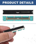 Dope Linear Slide Potentiometer With 6 Pins B50K 60mm Length, shown front and side views, held in hand for scale.