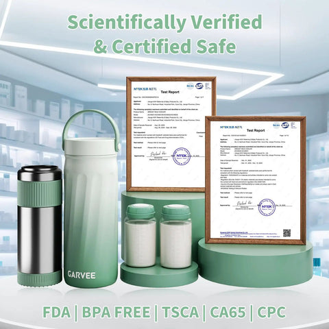 Portable Stainless Steel Breast Milk Cooler With 360 Degree Chill Holds Two Bottles For 24 Hours Mama Approved, featuring safety certifications.