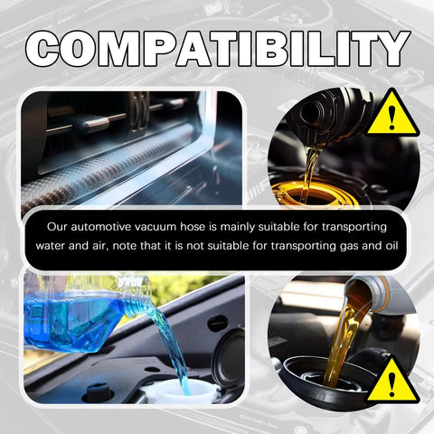 Cool 94 Piece Silicone Vacuum Hose Kit For Auto Repairs Includes 5FT Lines In Six Sizes Plus 64 Connectors And Clamps To Fix Engines Fast Without Breaking A Sweat. Compatibility chart for silicone vacuum hose kit; water and air use only, not gas or oil.
