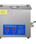 Heavy Duty Ultrasonic Cleaner With Built In Heater And Digital Timer 6.5L Stainless Steel Bath with LED controls.