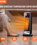 Compact Electric Space Heater with Thermostat and Remote Control, 1000W/1500W Two-Level Fast-Heat Quiet Ceramic Heater Fan in use