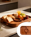 Professional Two Piece Valet Tray Router Templates For Busy Workshops Heavy Duty 5MM Tracing Guides That Lock Down Quick And Stay Put Sweet Kitchen Milling Stencils in use with bread and fruit on a wooden tray.