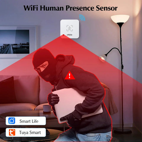 WiFi Human Presence Sensor 2 Pack With Millimeter-Wave Radar No Hub Needed 24/7 Smart Motion Alerts For Home And Business