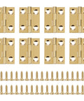 Eight Piece One Inch Brass Hinges Set With Thirty Eight Gold Screws For Jewelry Boxes Small Cabinets Drawers And Folding Cabinets Durable Solid Brass Butt Hinges 25x20mm