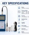 Digital Vibration Meter VM-6320 for Vibration Analysis and Mechanical Vibration Meters, blue handheld unit with probe and accessories