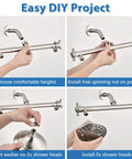 Double Shower Head With Built In Valve For High Pressure Showering 6 Settings Dual Shower Head Design installation steps