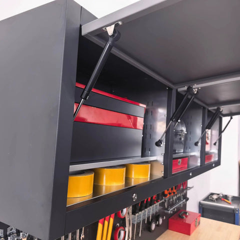 Heavy Duty Steel Rolling Tool Chest With Fourteen Deep Full Extension Drawers And Massive Mega Top Tray for organized tools and supplies.