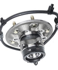 2WD Front Driver Side Wheel Hub Bearing Assembly For Chevy Colorado GMC Canyon Isuzu I 280 I 290 I 370 Front Left Replacement With ABS Sensor Ready Heavy Duty, shown with 6-bolt hub and ABS sensor attached.