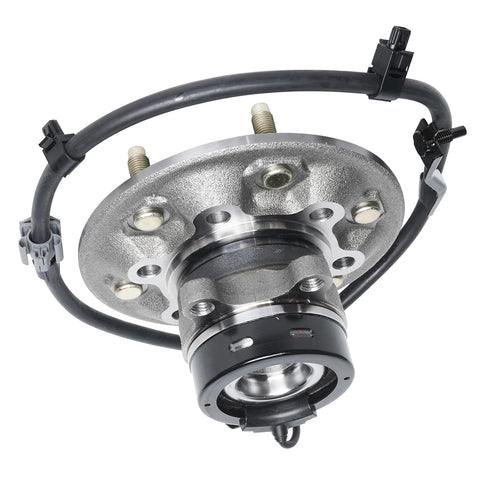 2WD Front Driver Side Wheel Hub Bearing Assembly For Chevy Colorado GMC Canyon Isuzu I 280 I 290 I 370 Front Left Replacement With ABS Sensor Ready Heavy Duty, shown with 6-bolt hub and ABS sensor attached.
