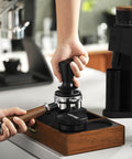 Using a Dual Spring 58mm Espresso Tamper With Auto Rebound And Auto Leveling, 58.35mm Coffee Press Tool For 58mm Machines on portafilter