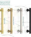 Heavy Duty Zinc Alloy Champagne Gold Cabinet Pulls, 3 inch for Kitchen Cabinets and Furniture, Brushed Gold, Satin Nickel, Matte