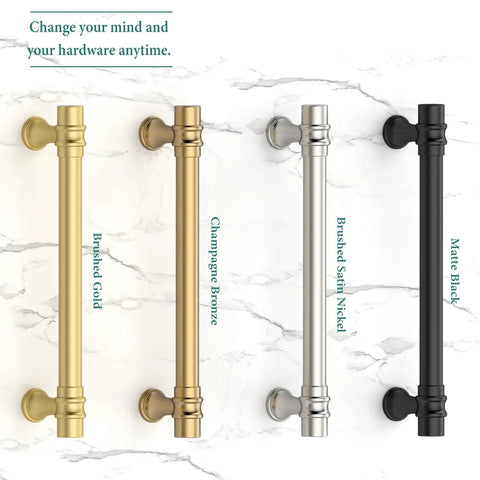 Heavy Duty Zinc Alloy Champagne Gold Cabinet Pulls, 3 inch for Kitchen Cabinets and Furniture, Brushed Gold, Satin Nickel, Matte