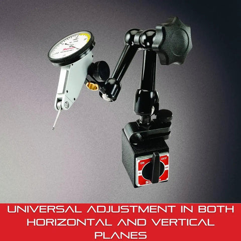 Magnetic Base Indicator Holder With Post Assembly Model 660 showing three adjustable pivots and easy adjust knob for fast positioning
