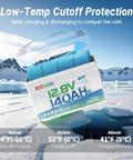 12V 140Ah LiFePO4 Battery Group31 For RVs Boats Marine And Off Grid Solar With Bluetooth App Monitoring in low-temp setting