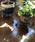 Heavy Duty Iron Plant Stand For Indoor And Outdoor Use Rustproof Metal Round Pot Holder Bronze Finish Plant Rack For Planters Three Diameter Sizes 9.4 10.2 And 11.8 Inches Your Go To Flower Pot Stand in use