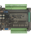 DC24V PLC Controller with 32-bit MCU, 100kHz pulse, 14 digital inputs, 10 transistor outputs, DIN rail mount, programmable logic
