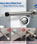 Heavy Duty 6 Inch Wall Door Stopper Set Premium Stainless Steel Brushed Nickel Finish with rubber bumper for safety