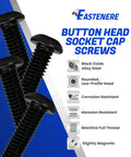 Heavy Duty Button Head Socket Cap Screws 5/16 24 X 1/2 Inch 25 Piece Alloy Steel with Black Oxide Finish and Low-Profile Head