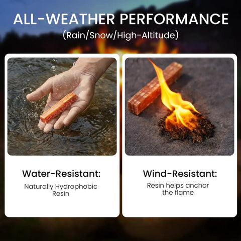 Fatwood Fire Starter Sticks Pack Resin Rich Tinder Waterproof And Windproof For Camping Hiking Bushcraft Survival Gear