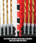 Craftsman 21-piece titanium nitride coated drill bit set in a red and clear plastic case
