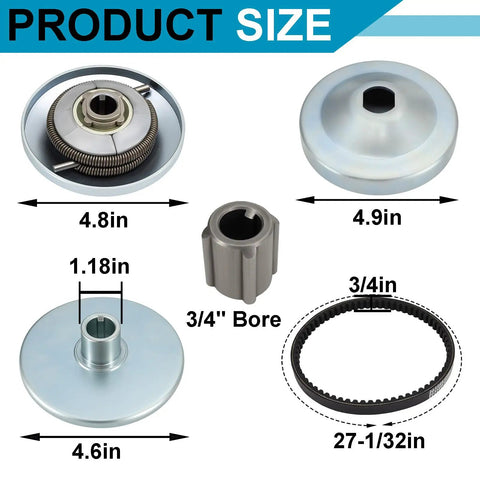 30 Series Torque Converter Clutch For Go Karts With Three Quarter Inch Bore And Three Sixteenth Keyway Includes 203589 Drive Belt