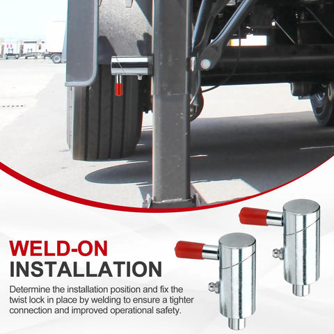 Heavy Duty Half Inch Spring Plunger Pin Twist Lock And Cam Lock For Wrecker shown installed on equipment with red handle.