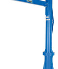 Rock Solid Transportable Jib Crane Featuring Smooth Friction Brake Design Flows Between Workstations While Crushing 1000 Pounds Without A Sweat For Your Busy Warehouse Floor And Industrial Job Sites - blue jib crane with supporting base.