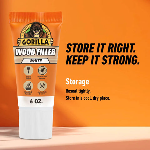 Pro Grade White Wood Filler That Kicks Out Nasty Cracks Holes And Gouges Water Resistant Paint Ready Acrylic Formula 6 Oz Tube with storage tips