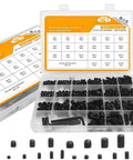 407 Piece Hex Socket Cup Point Set Screw Kit With Partitioned Case Pro Grade Carbon Steel 12.9 M5 M6 M8 M10 in open case
