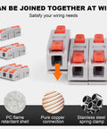 60 Piece Lever Wire Connectors Mini Quick Connectors Push In 1 In 1 Out Electrical Butt Splice Inline Terminals 24 to 12 AWG