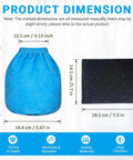Pro Grade Cloth And Foam Filter Kit dimensions for 1.5-3.2 gallon wet dry vacuums with size measurements in cm and inches