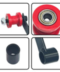 Chain Tensioner Adjuster Roller Guide With Spring For Go Kart ATV Quad 110cc 125cc 150cc 200cc 250cc Using 420 428 Or 530 Chain Heavy Duty Red Built For Rugged Off Road Use And Long Lasting Durability, various parts close-up