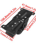 Heavy Duty 2 Pack Black 180 Degree Foldable Bracket For Table Leg Furniture Support Rock Solid Steel Connector rust-proof dimensions marked.