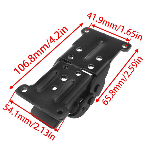 Heavy Duty 2 Pack Black 180 Degree Foldable Bracket For Table Leg Furniture Support Rock Solid Steel Connector rust-proof dimensions marked.