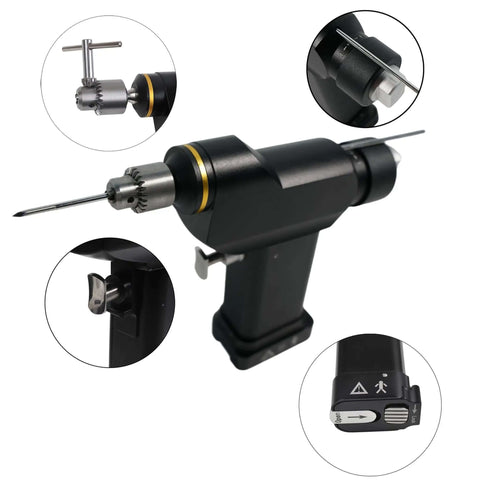 Top Shelf Electric Cannulated Drill For Veterinary Bone Surgery showing precision tip and speed control features.
