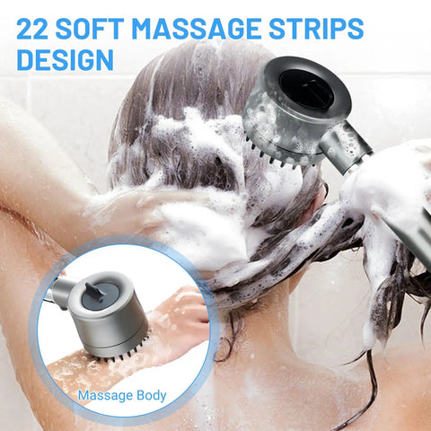 Filtered Shower Head With Handheld Pro Grade Filtration System used for massaging scalp with high pressure water flow
