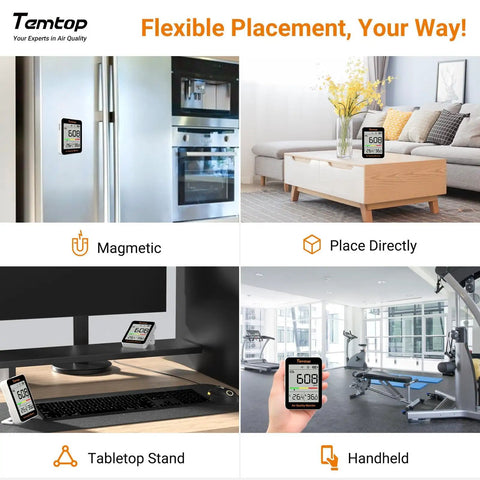 Portable CO2 Meter For Sharp Indoor Air Quality Tracks Temperature And Humidity With Smooth NDIR Sensors To Keep Your Home Or Office Vibe Fresh And Healthy No Sweat Ever At All