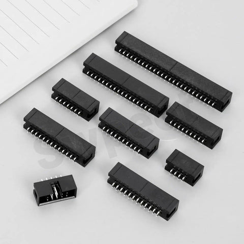 Must Have All In One DIP IC Socket Adaptor Kit With 35 Pieces 2.54mm Pitch covering 20-50 pin sockets on a gray background.