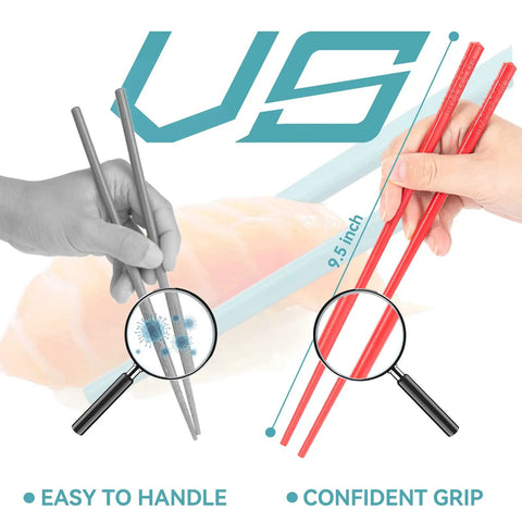 Comparison of Dishwasher Safe Fiberglass Chopsticks Set for Everyday Meals, highlighting ease of use and grip.