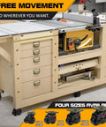 Beefy Heavy Duty Leveling Casters Set Of 4 With 110 Lb Per Wheel Capacity, installed on industrial equipment showing free movement