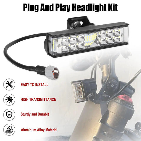 LED Headlight Bar For Sur Ron Light Bee S And Segway X160 X260 Dirt Bikes 7 8 Inch Handlebar Fit Plug And Play Brighter Beam And Wider View For Night Riding