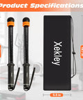 Ropeless Battle Ropes For Home Gym, adjustable cordless ropes with dual weight rings and resistance springs beside carry case